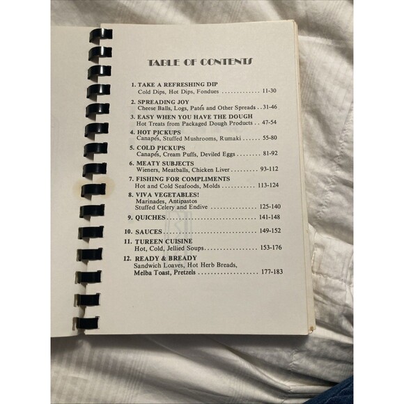 1977 In the Beginning a collection of hors d'oeuvres Cookbook Spiral Vintage - Picture 6 of 12